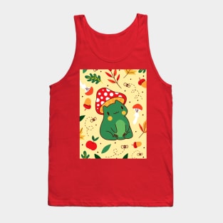 Cute Cottagecore Mushroom Frog Tank Top